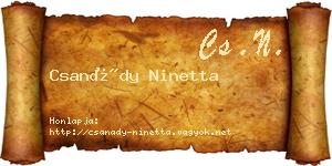 Csanády Ninetta névjegykártya